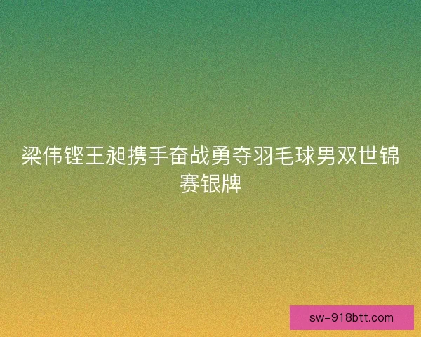 梁伟铿王昶携手奋战勇夺羽毛球男双世锦赛银牌