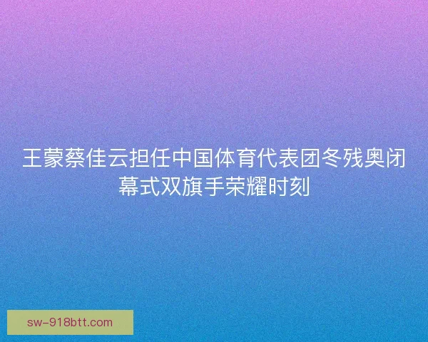 王蒙蔡佳云担任中国体育代表团冬残奥闭幕式双旗手荣耀时刻